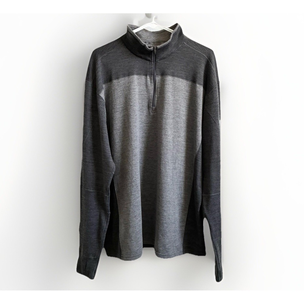 Kuhl Ryzer 1/4 Quarter Zip Pullover Long Sleeve Sweater Black Gray Mens XXL 2XL